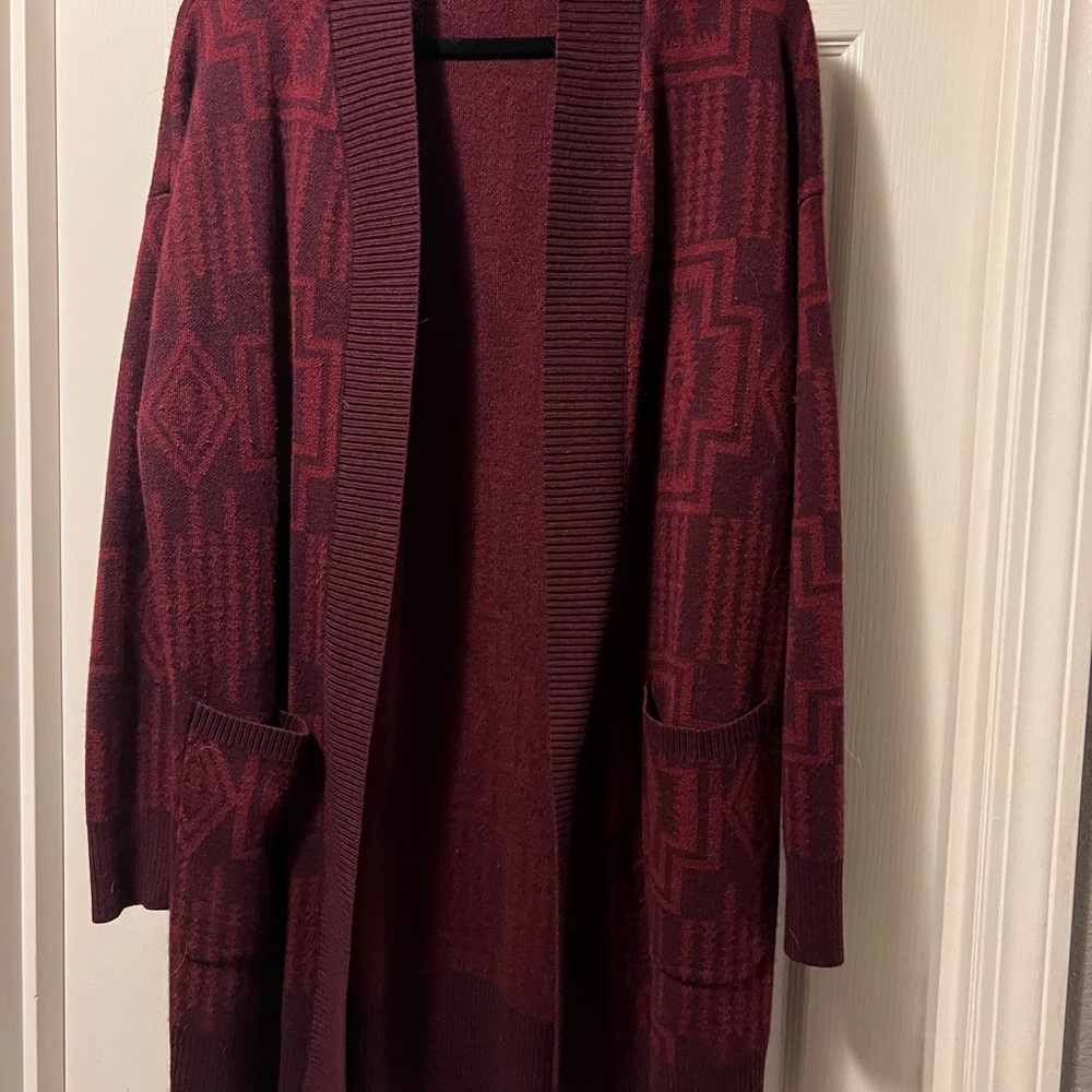 Pendleton Maroon Knit Cardigan